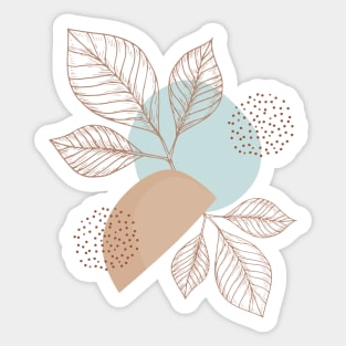 Abstract Shapes Warm Toned Neutral Boho Design Sticker